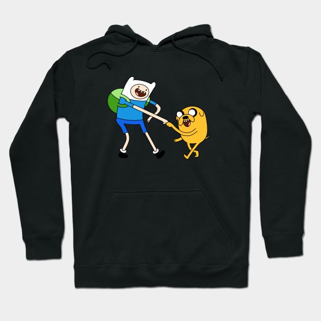 Finn and Jake fist bump Adventure Time Hoodie by maxtrology